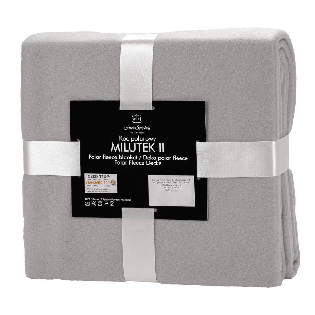 Koc Polarowy Milutek 130x170 Jasno Szary-130x170 cm