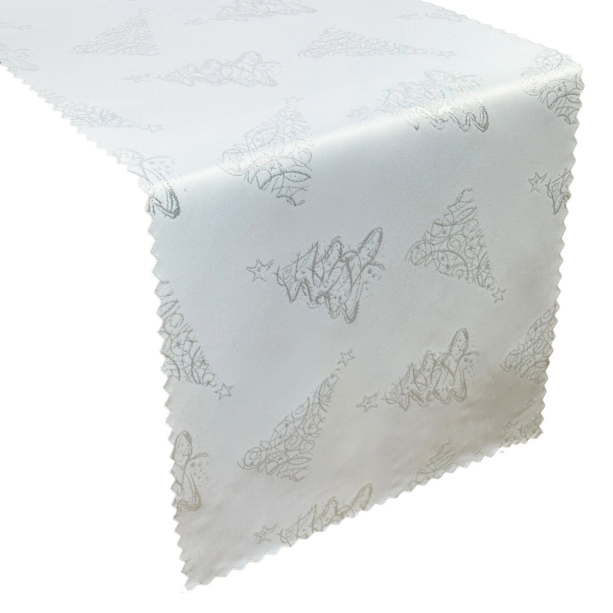 Dwustronne Bieżniki i Serwety Plamoodporne Świąteczny Boże Narodzenie Choinka Srebro Z-3401-40x160 cm