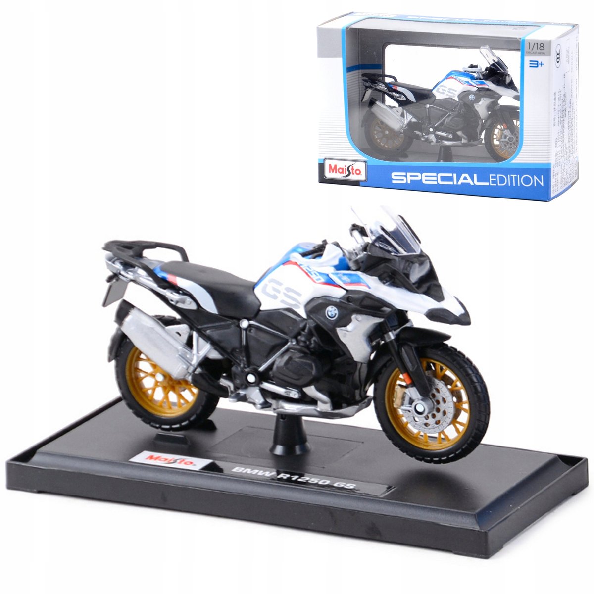 BMW R1250 GS model w skali 1:18 Maisto motocykl motor