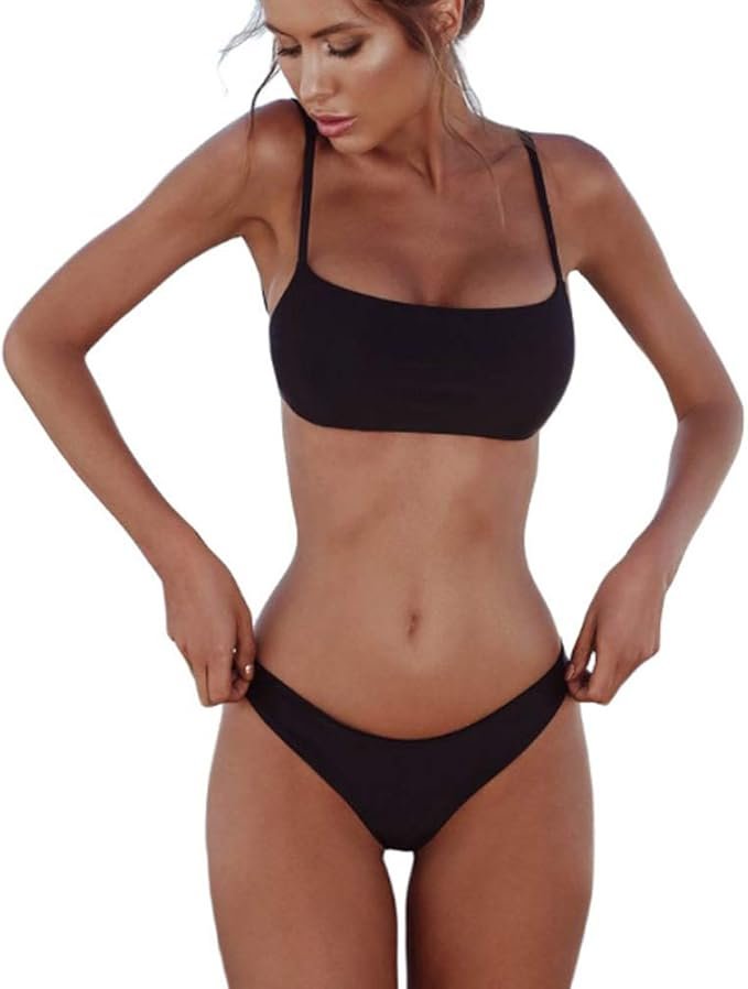 Meioro Zestawy Bikini dla Kobiet, Czarny, Rozmiar L