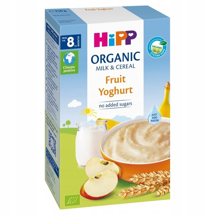 KASZKA MLECZNO-ZBOŻOWA OWOCE-JOGURT DLA NIEMOWLĄT HIPP BIO 250G