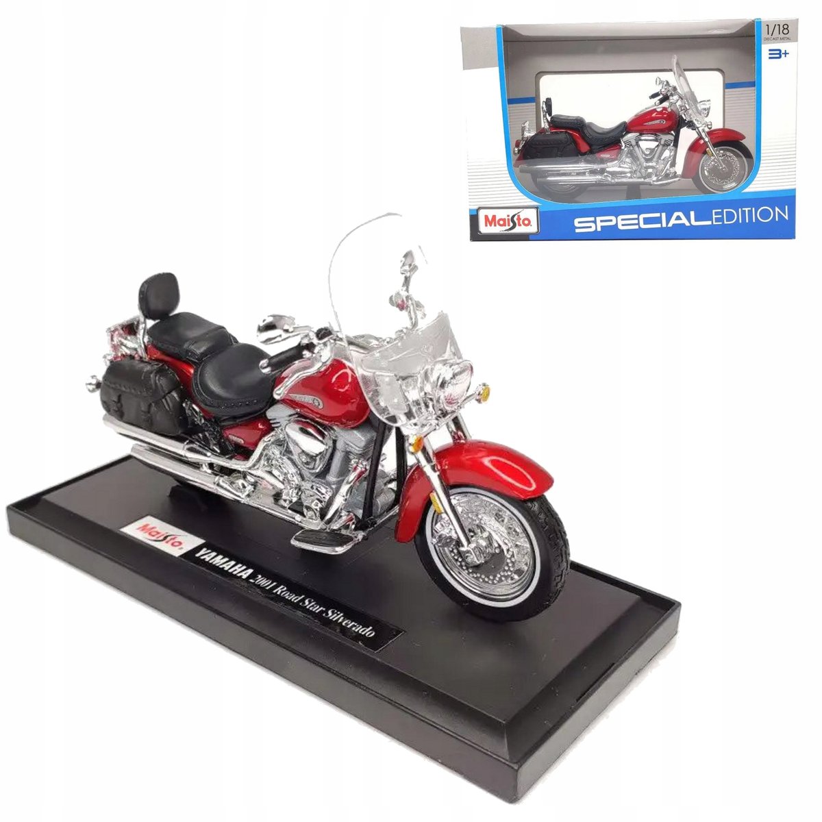 Yamaha 2001 Road Star Silverado model w skali 1:18 Maisto motocykl motor