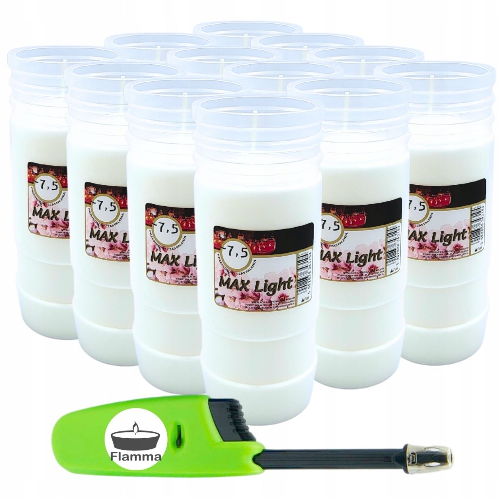 Wkłady do zniczy parafinowe MaxLight 7B 12szt 7dni