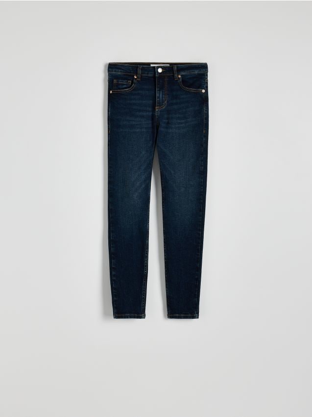 Reserved - Jeansy slim fit ze średnim stanem - granatowy