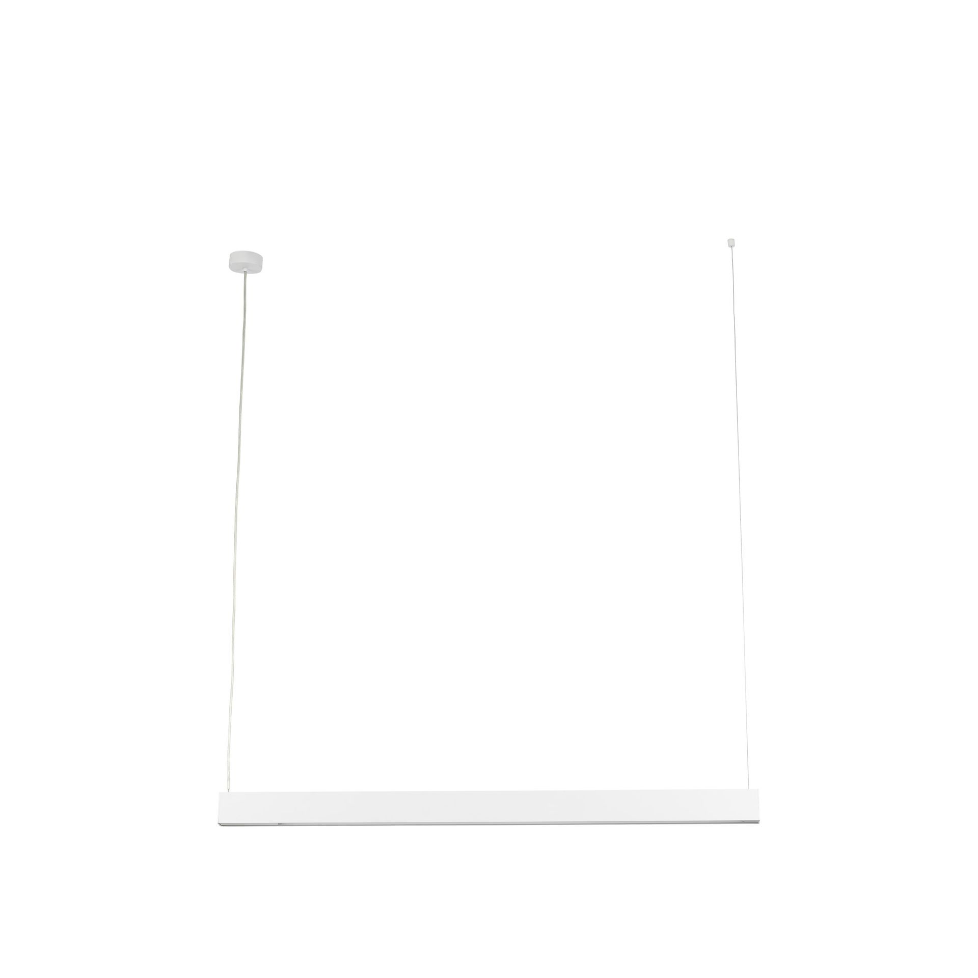 Biała, pozioma listwa LED na zwisach TK 18079 z serii LUXE WHITE