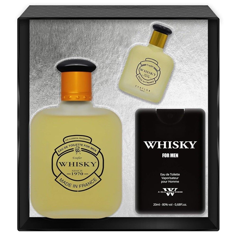 SET EVAFLOR Whisky Men EDT spray 100ml + EDT spray 20ml + EDT spray 7,5ml