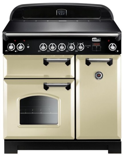 Kuchnia z płytą ceramiczną FALCON Classic 90 Kremowy chrom