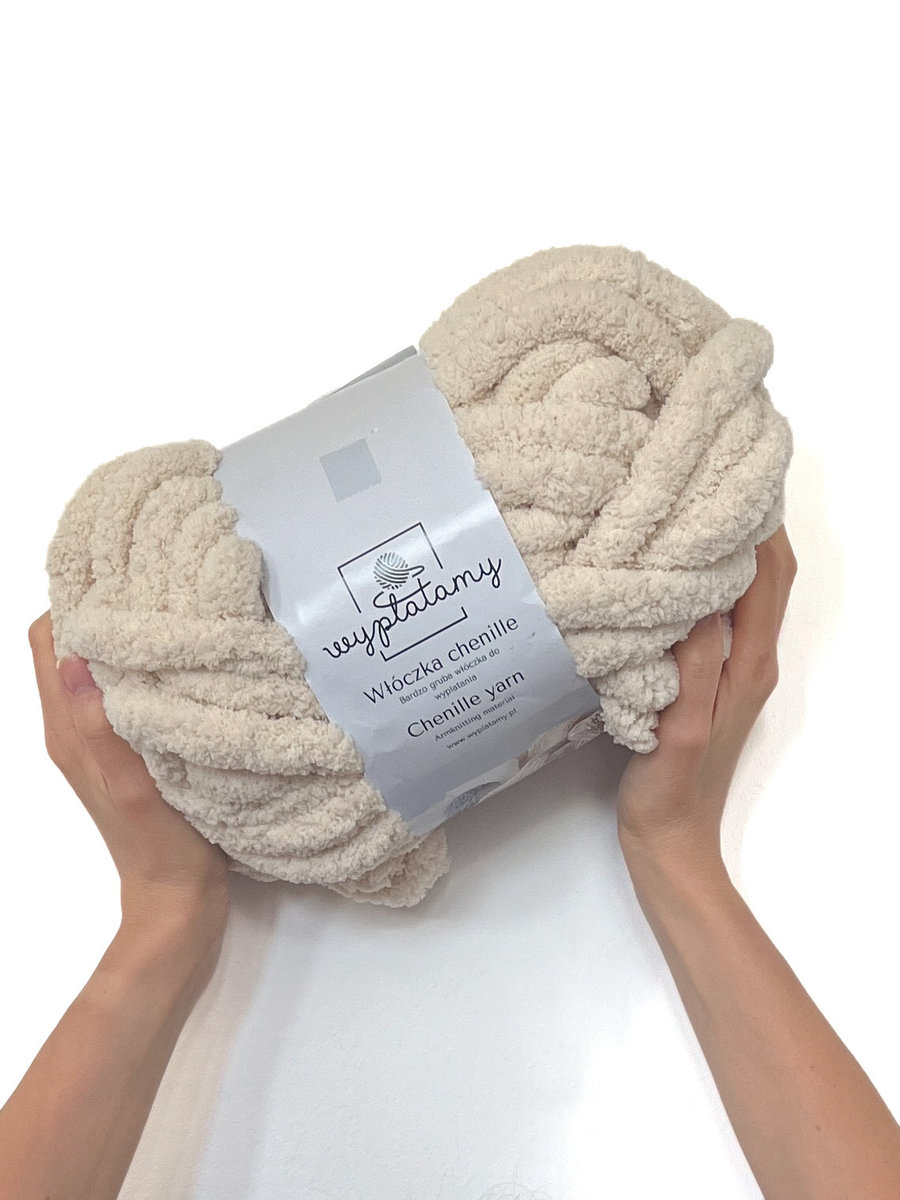 Gruba włóczka chenille Beż