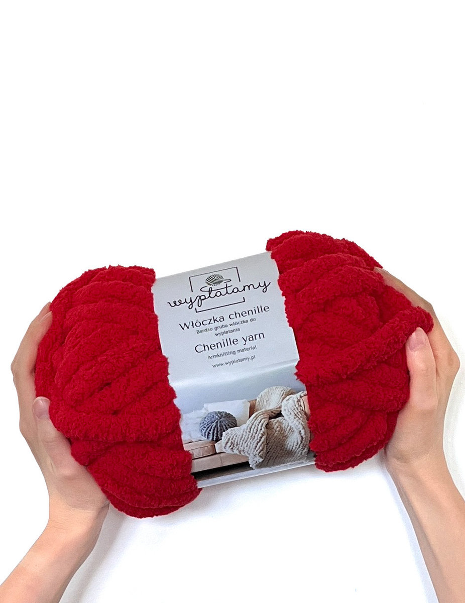 Gruba włóczka chenille Czerwony