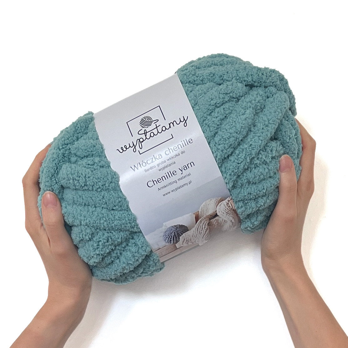 Gruba włóczka chenille Miętowy