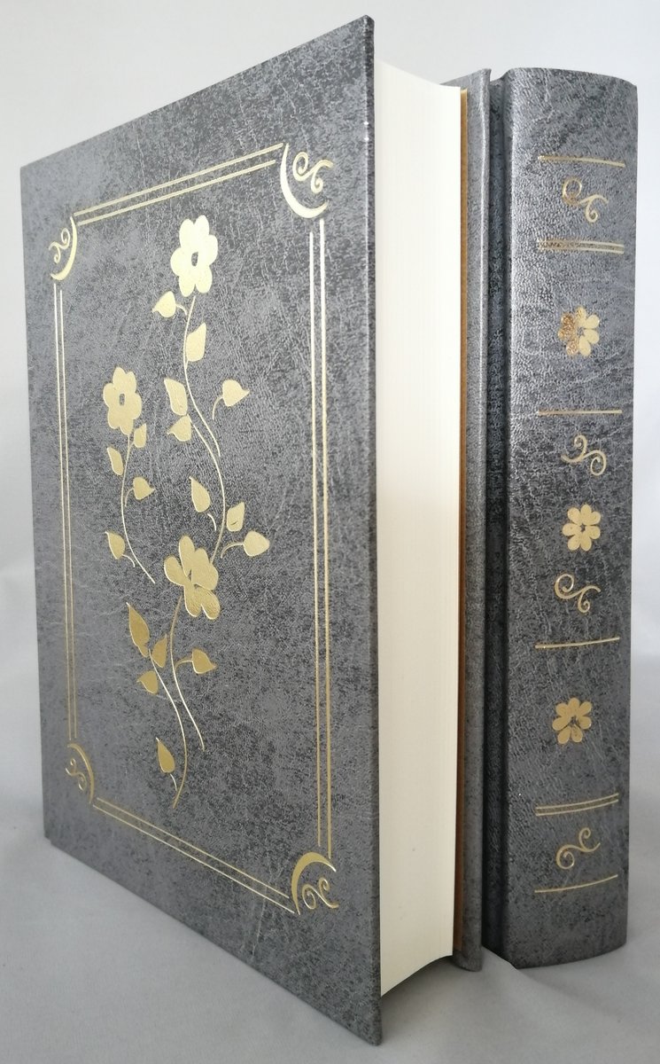 Stylowy Notatnik Dziennik DIARIO 350 Czystych Stron A5 Szyty Jasnoszary Złocony