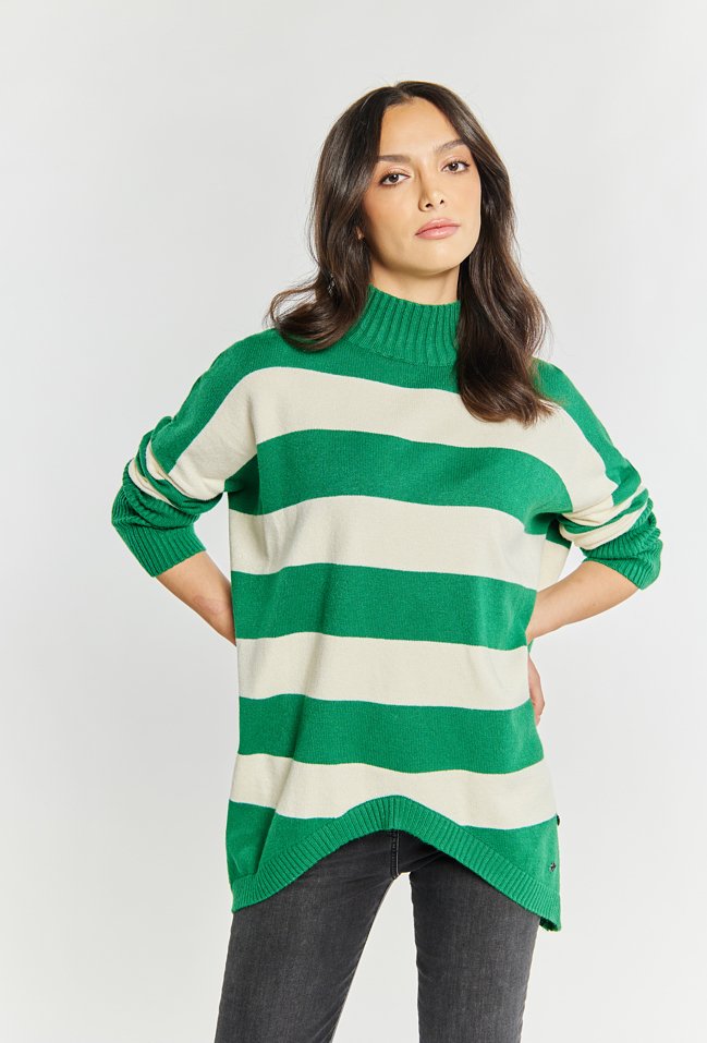 Sweter damski w paski - Monnari