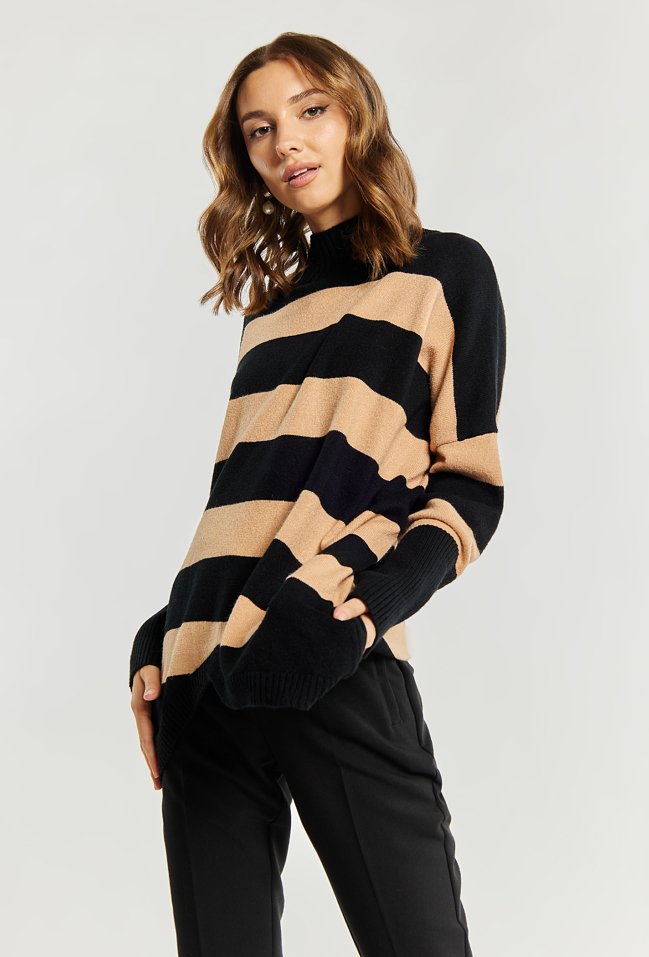 Sweter damski w paski - Monnari