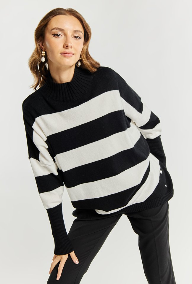 Sweter damski w paski - Monnari