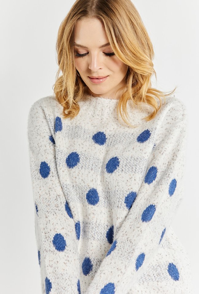 Sweter damski w kropki - Monnari