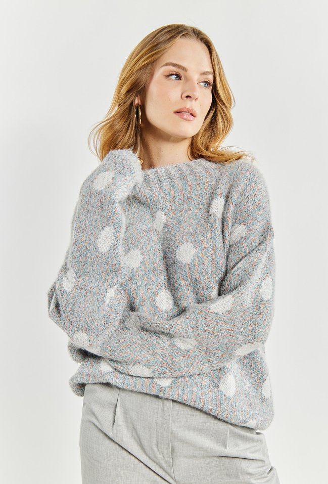 Sweter damski w kropki - Monnari