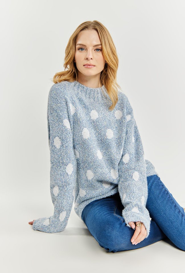 Sweter damski w kropki - Monnari