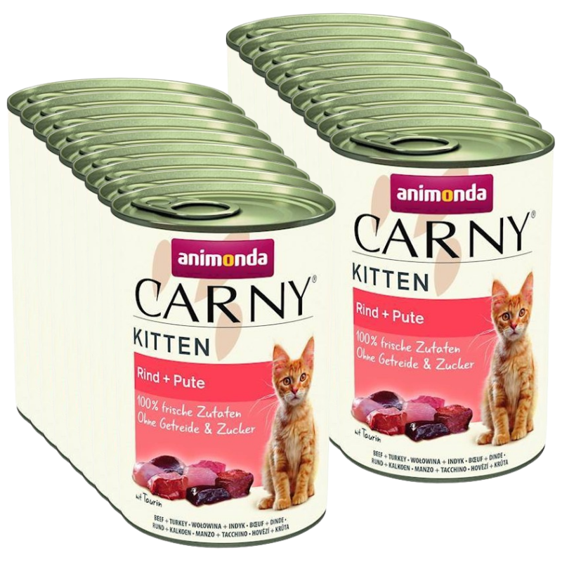 ANIMONDA Cat Carny Kitten smak: wołowina, indyk 18x400g