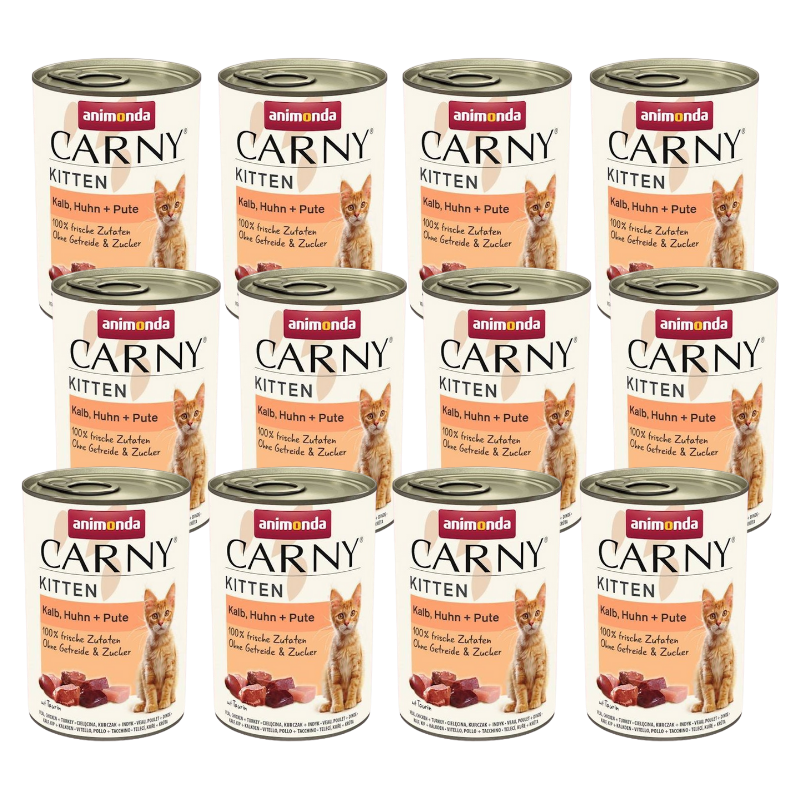 ANIMONDA Cat Carny Kitten smak: cielęcina, kurczak i indyk 12x400g