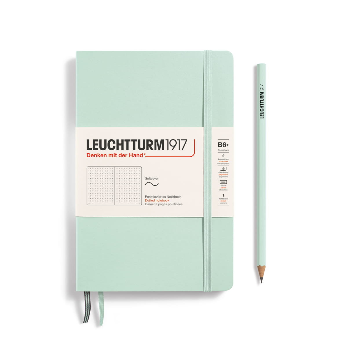 Notatnik Leuchtturm1917 Paperback B6+, Kropki, Mint Green
