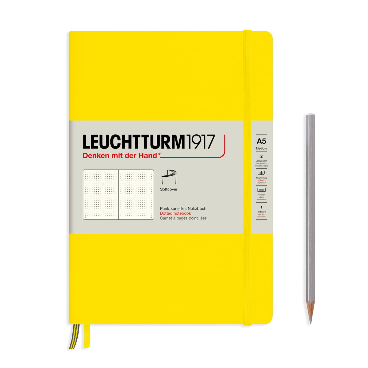 Notatnik Leuchtturm1917 Medium A5, miękka oprawa, gładki, cytrynowy