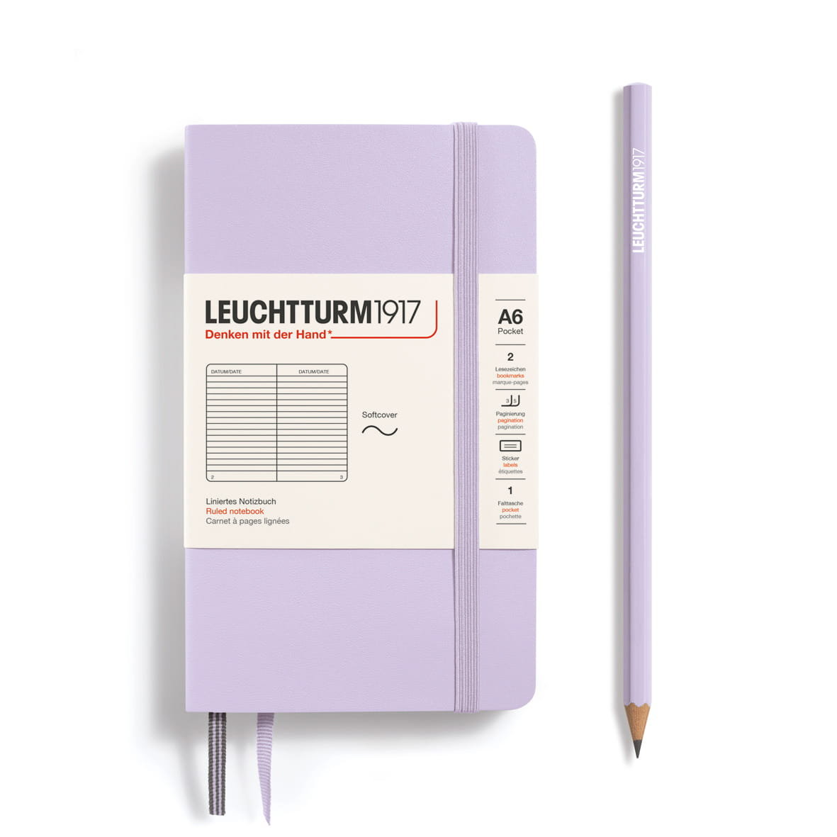 Notatnik Leuchtturm1917 Pocket A6, miękka oprawa, linie, Lilac