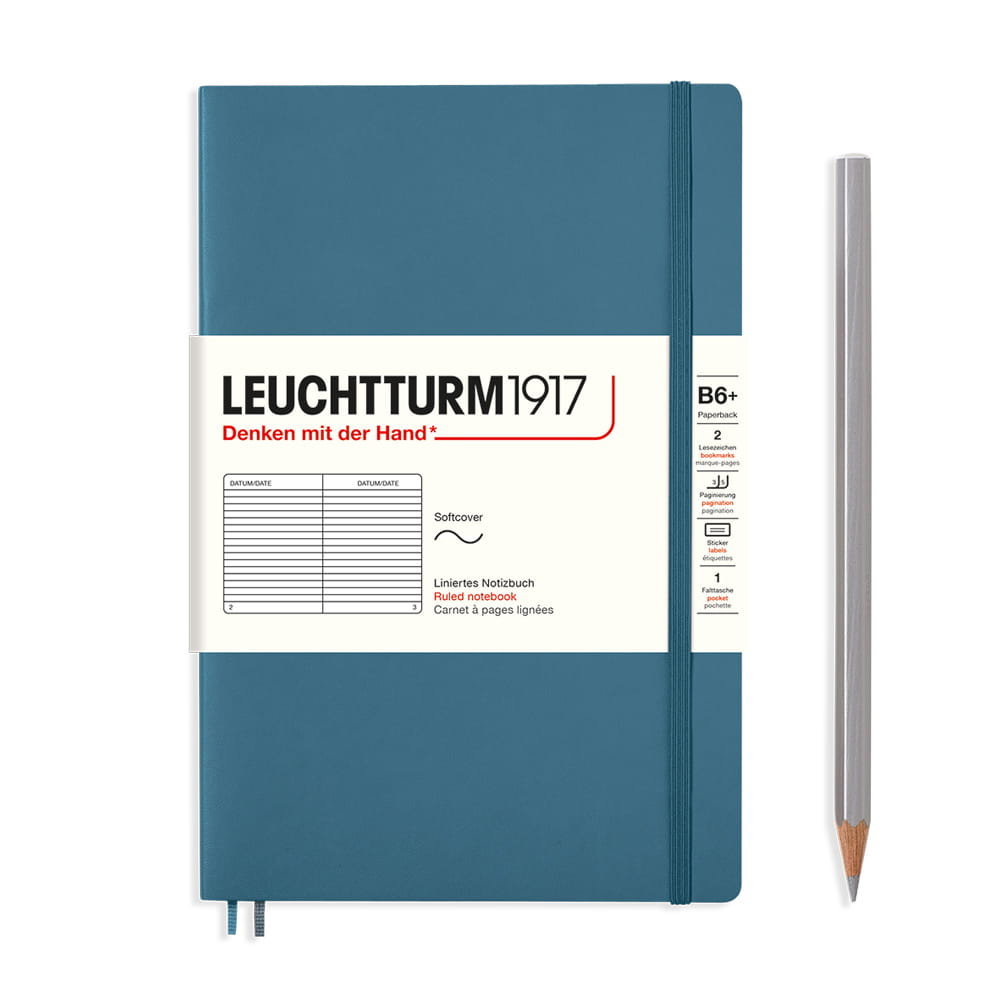 Notatnik Leuchtturm1917 Paperback B6+, Linie, Stone Blue
