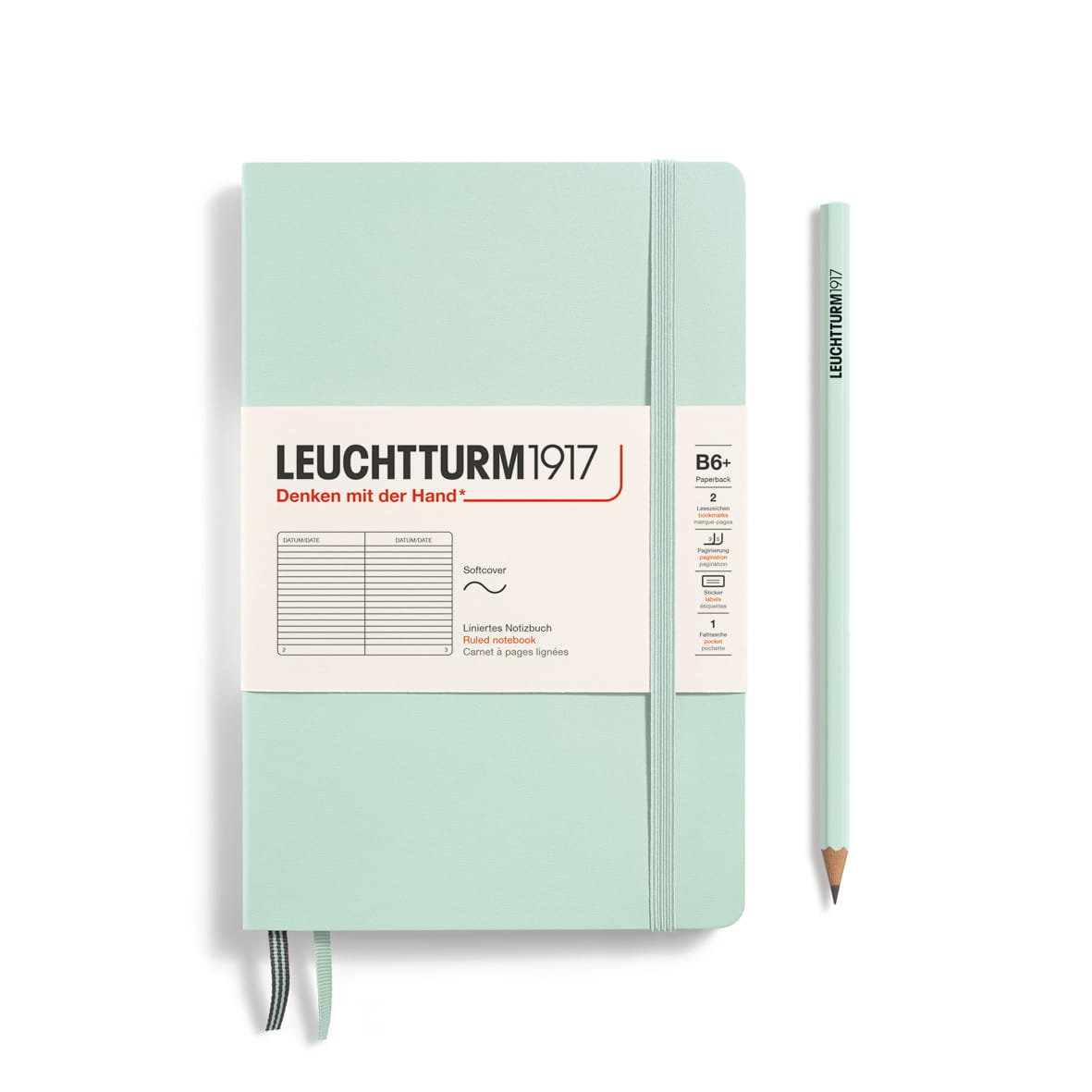 Notatnik Leuchtturm1917 Paperback B6+, Linie, Mint Green