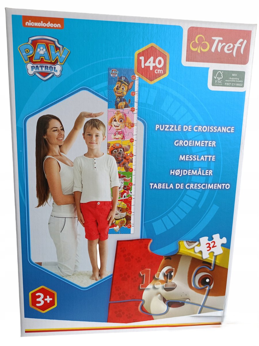 Puzzle 32 el Trefl Miarka Wzrostu / Paw Patrol Psi Patrol 93354