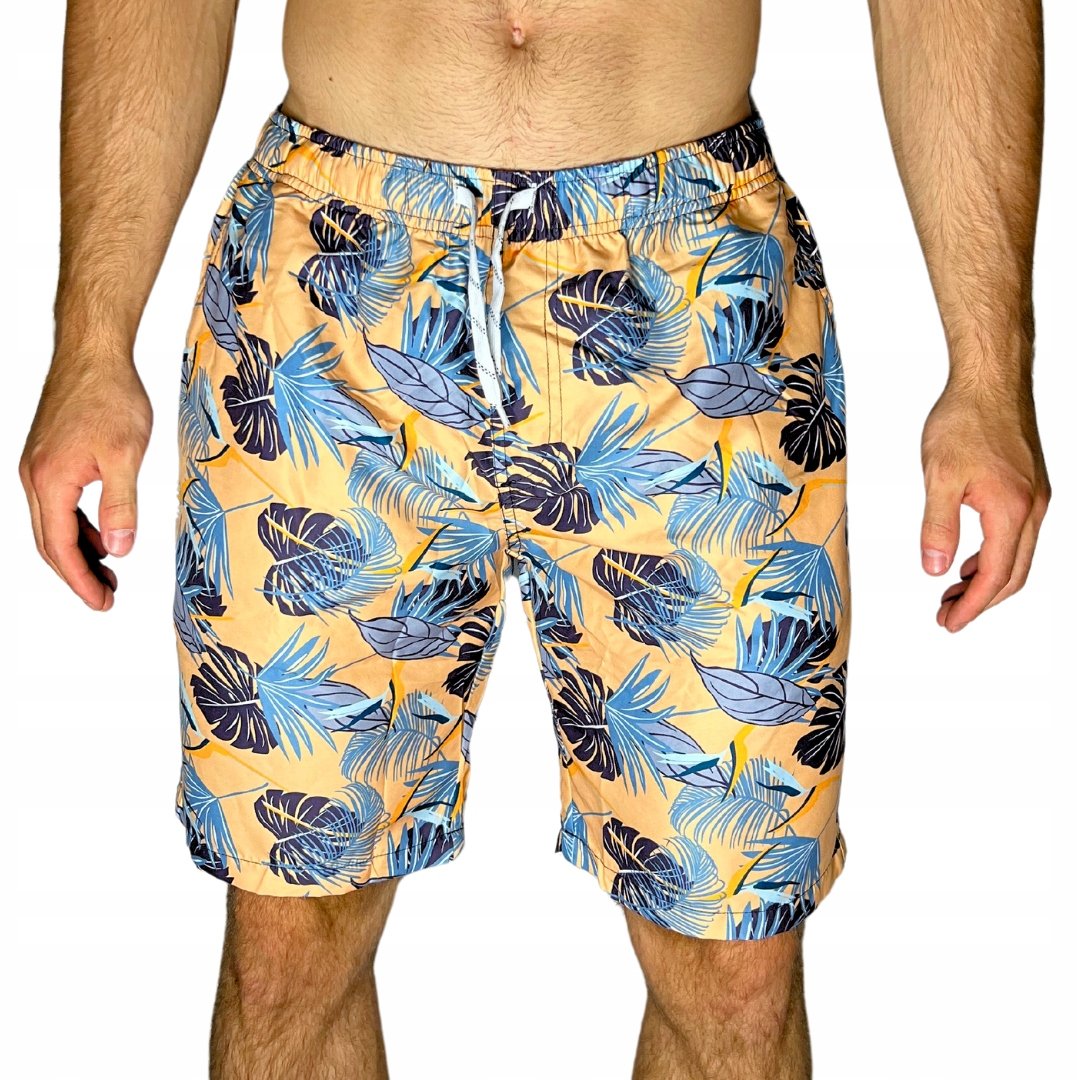 Spodenki Plażowe Szorty Młodzieżowe Męskie Hawajskie Kąpielówki Siatka M