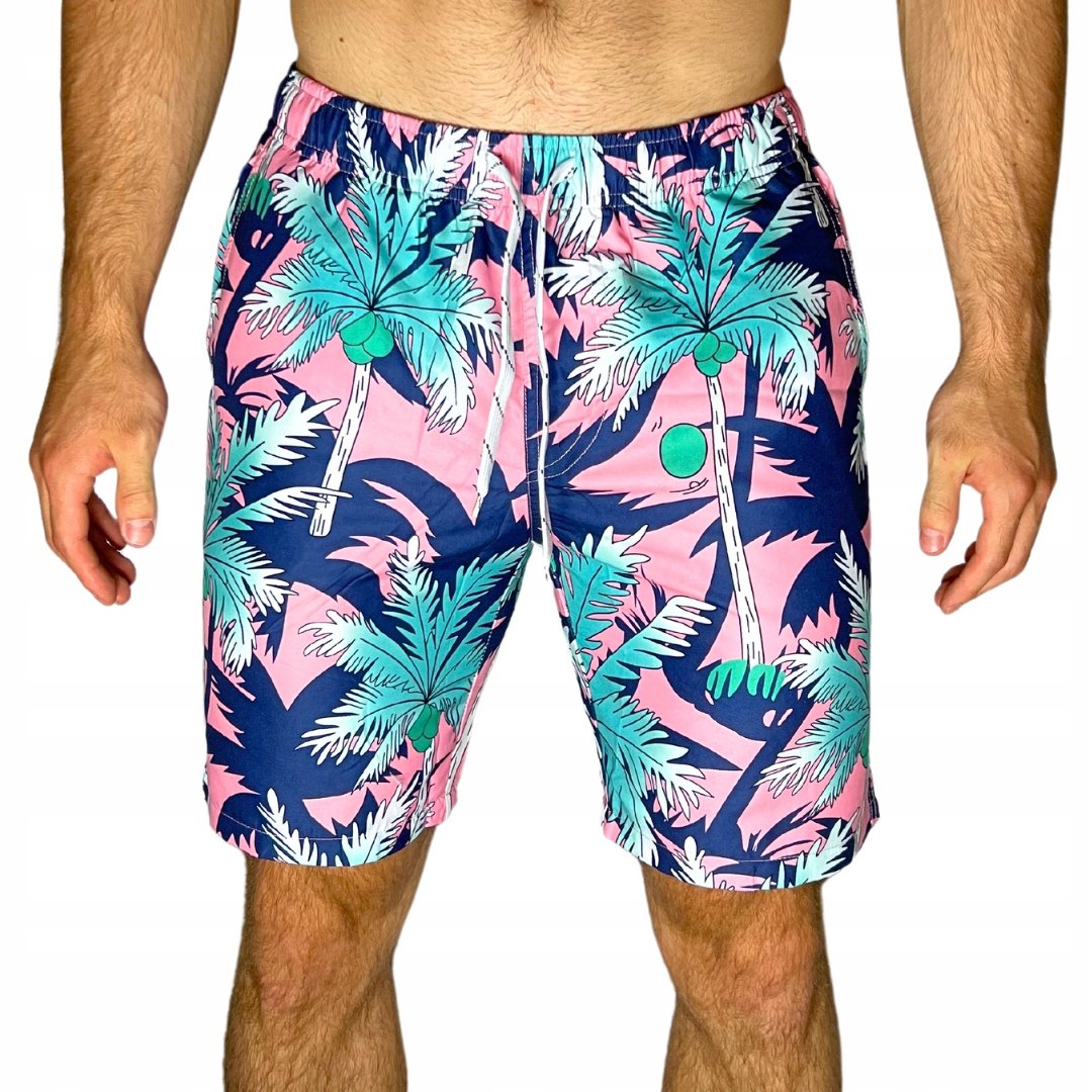Spodenki Plażowe Szorty Młodzieżowe Męskie Hawajskie Kąpielówki Siatka M