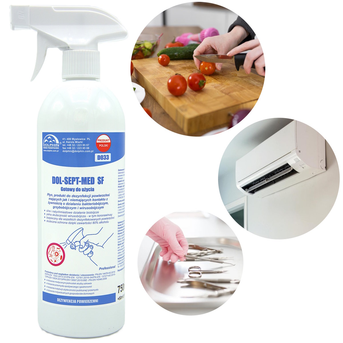 DOL-SEPT MED SF DEZYNFEKCJI POWIERZCHNI BAKTERIOBÓJCZY WIRUSOBÓJCZY 750ML