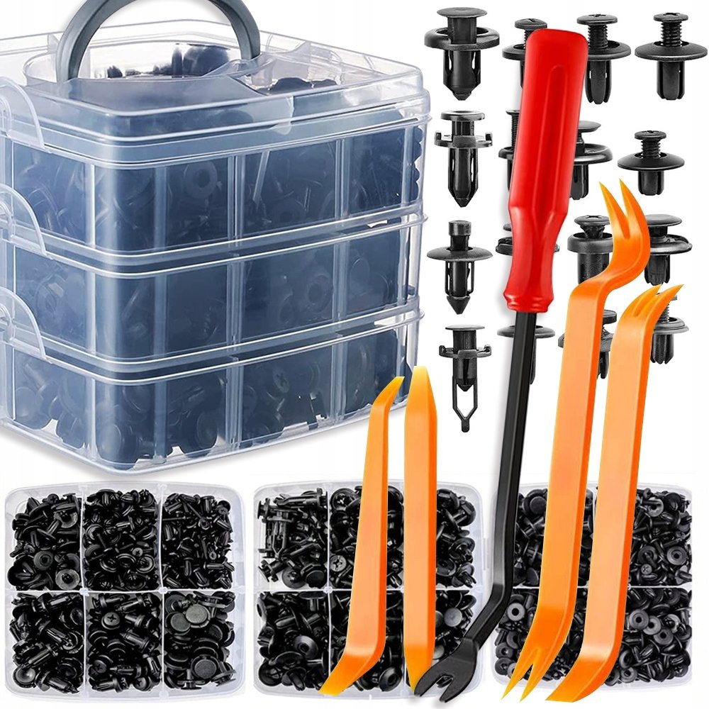 Kołki spinki klipsy samochodowe 625 szt tapicerki uniwersalne 18 rodzajów