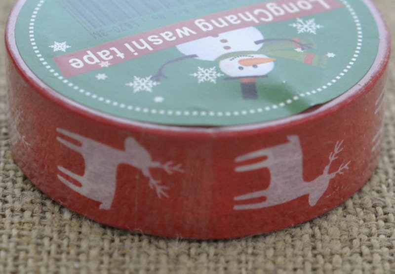 [ś07362] Taśma washi tape czerwona renifery 10m