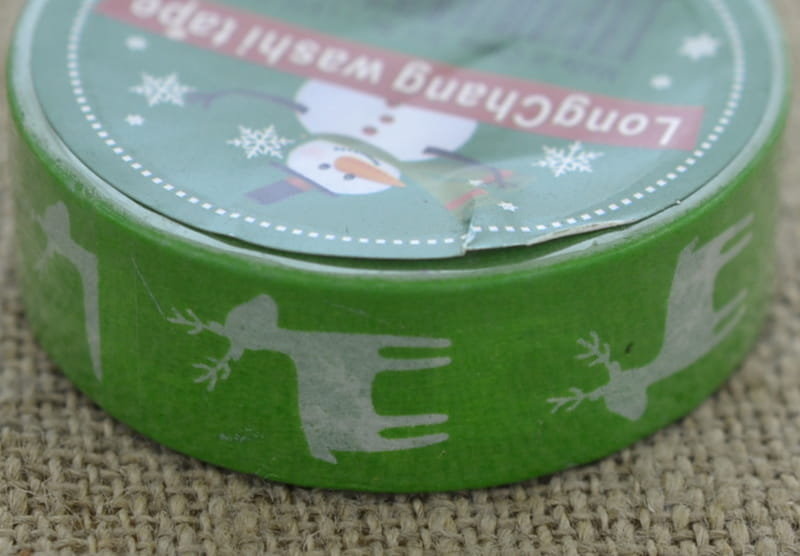 [ś07359] Taśma washi tape zielona renifery 10m