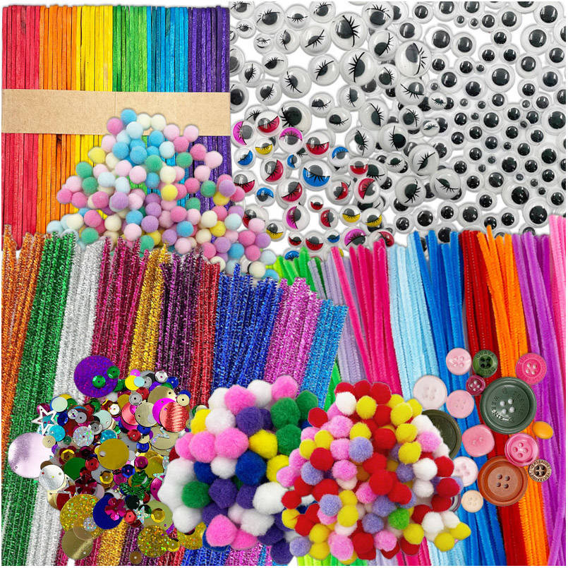 Zestaw kreatywny do Scrapbookingu Loveart patyczki, pompony, druciki