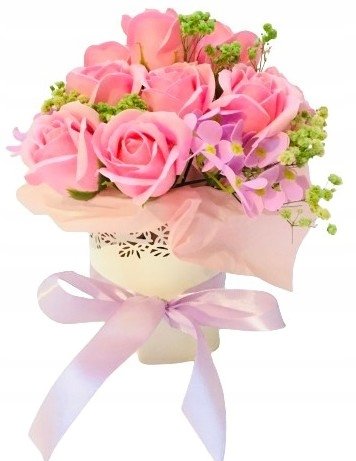 BUKIET KWIATY MYDLANE pachnące na prezent upominek urodziny imieniny róże