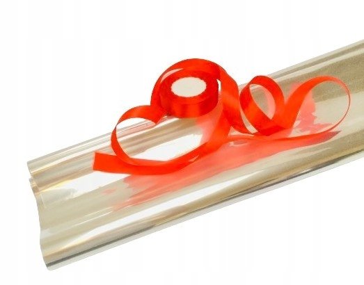 ZAPAKUJEMY NA PREZENT folia czerwona kokarda urodziny kwiaty box dla kogoś