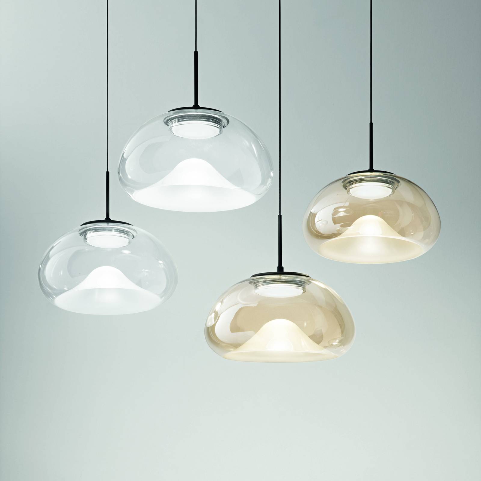 Fabas Luce Lampa wisząca LED Brena, koniak, 1-punktowa, ściemniana, CCT