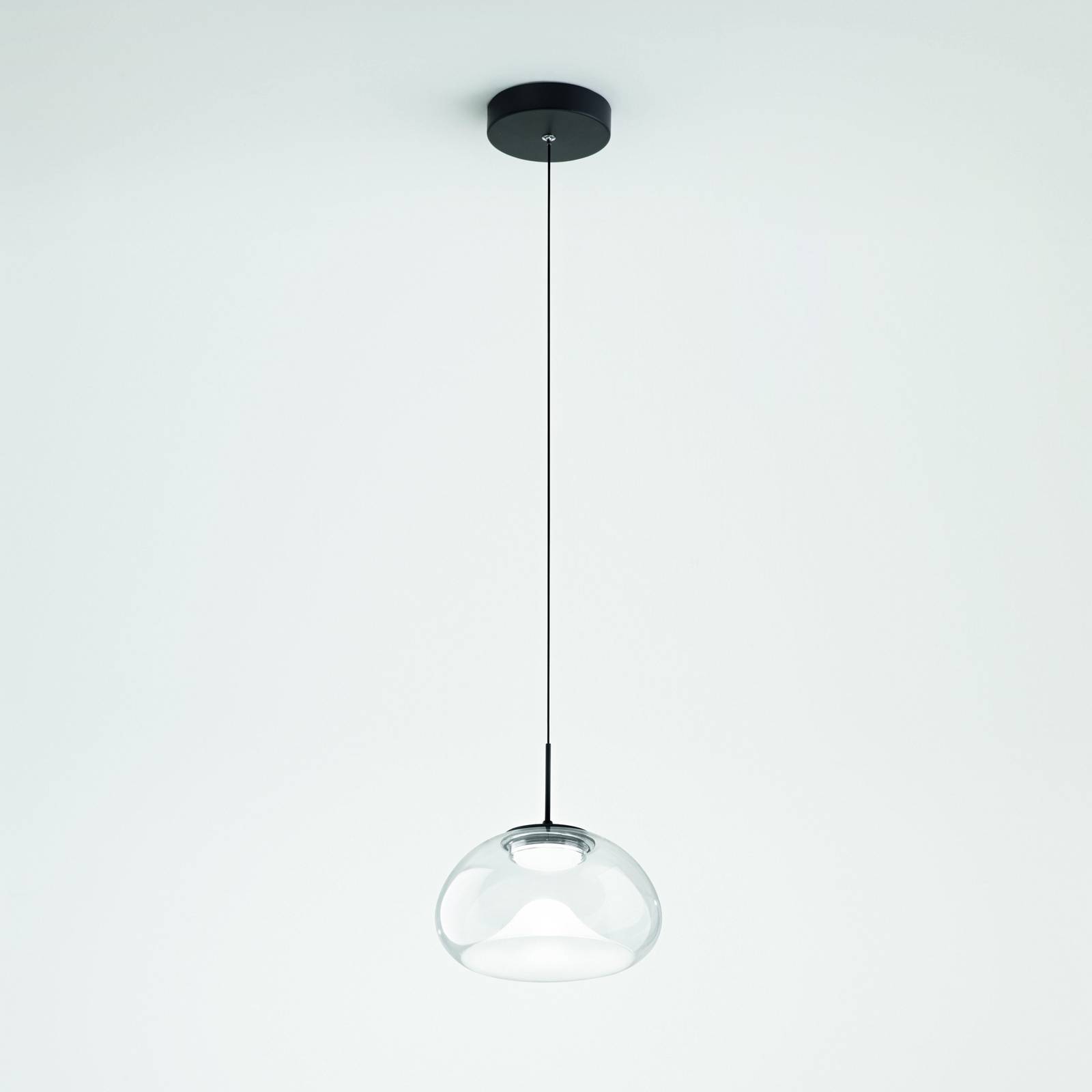 Fabas Luce Lampa wisząca LED Brena, przezroczysta, 1-punktowa, ściemniana, CCT