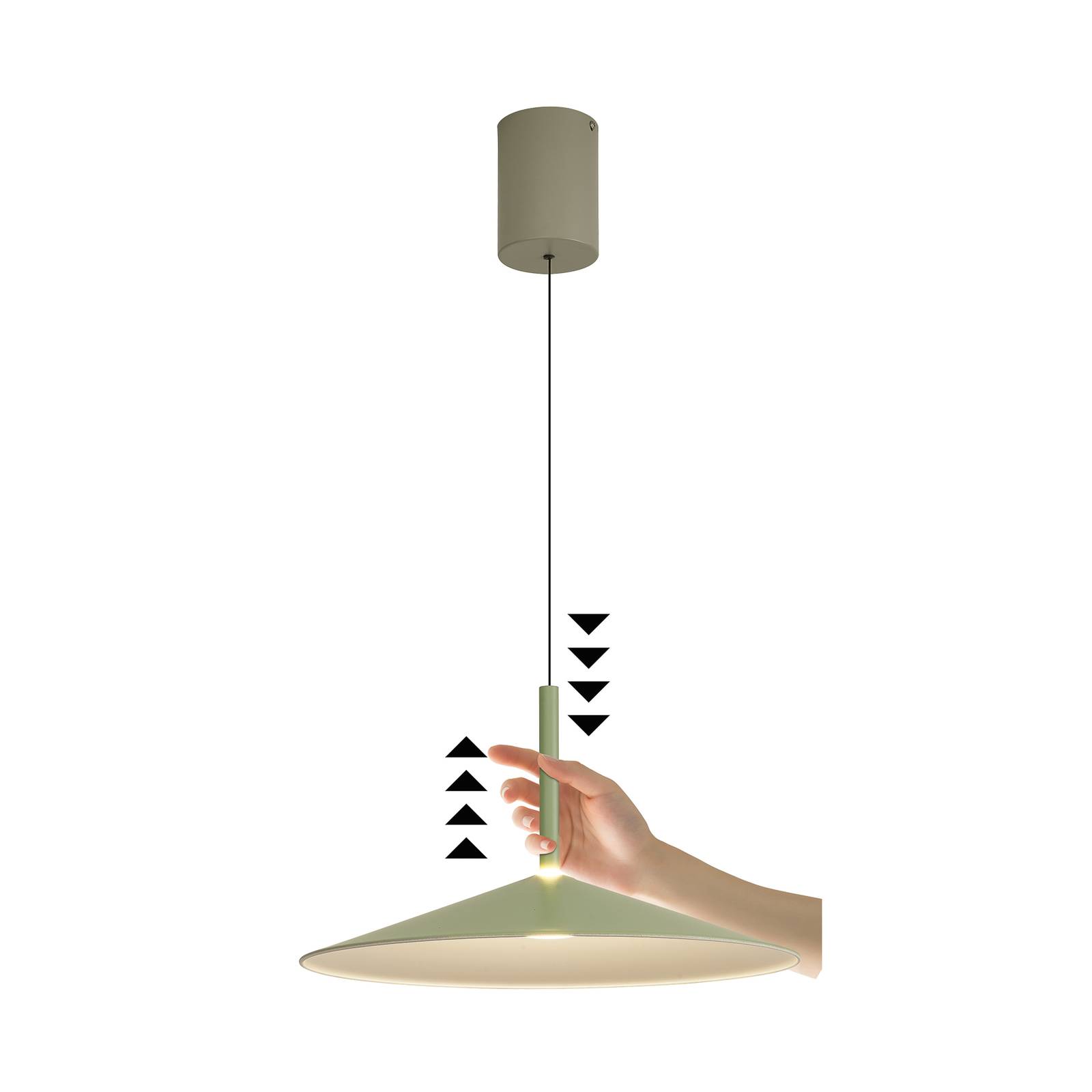 Mantra Iluminación Lampa wisząca LED Calice, zielona, Ø 47,5 cm, regulowana wysokość