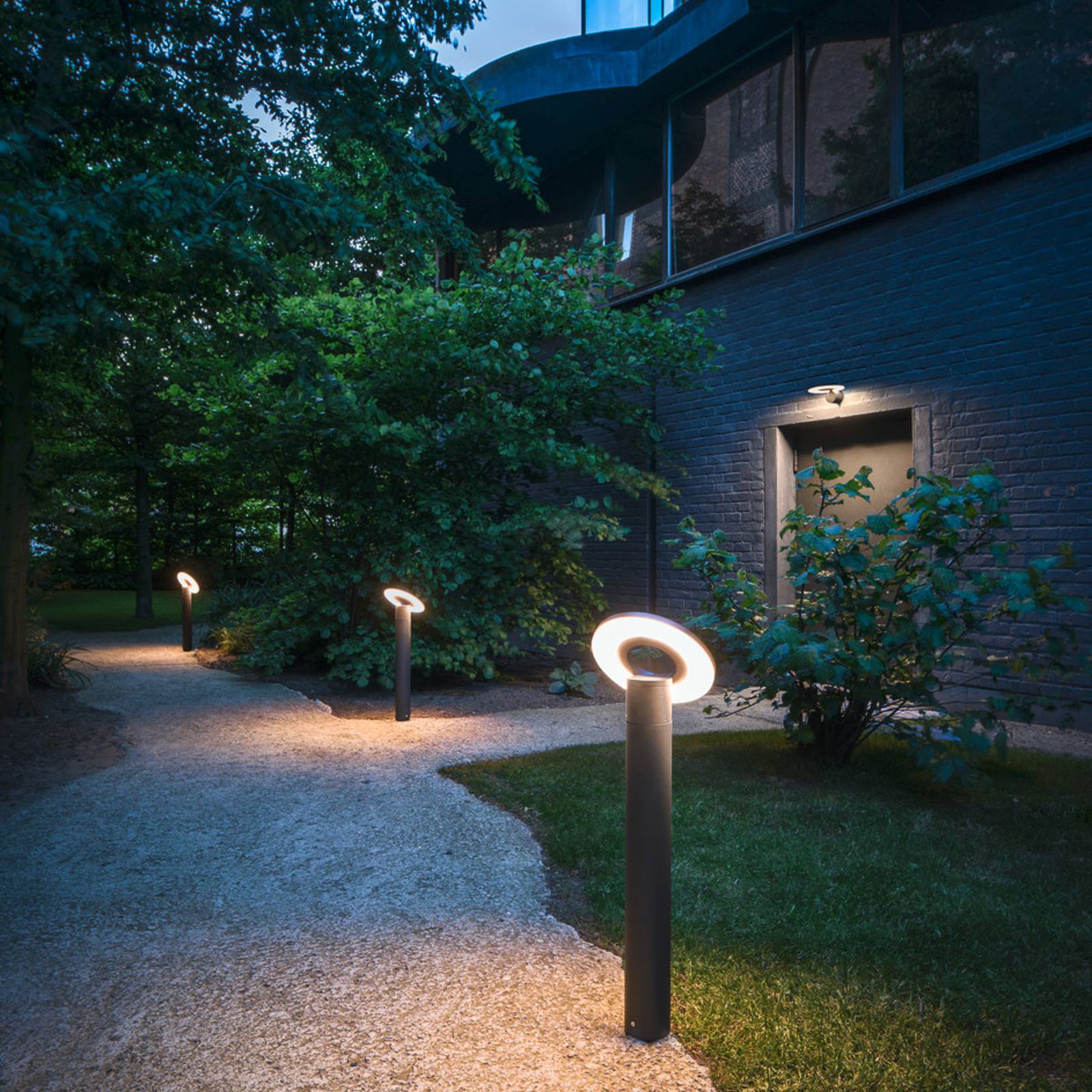 Słupek oświetleniowy LED SLV I-Ring, antracyt, aluminium, wysokość 65 cm