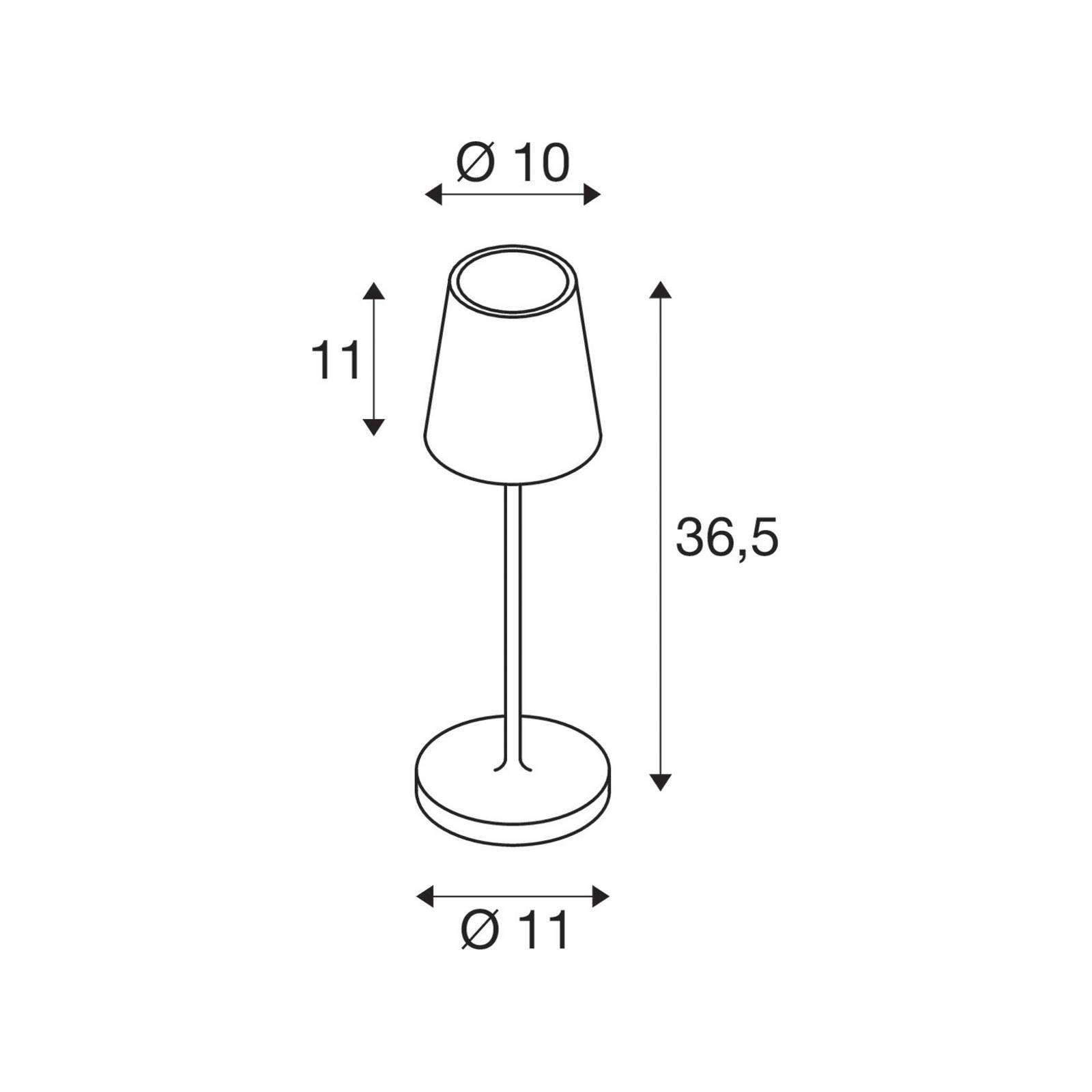 Lampa akumulatorowa LED SLV Vinolina Two, czarna, aluminium, Ø 11 cm, IP65