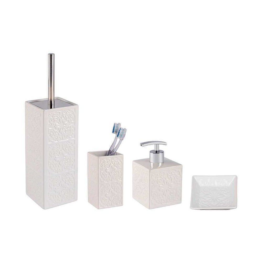 Biały zestaw ceramicznych akcesoriów łazienkowych Cordoba – Wenko
