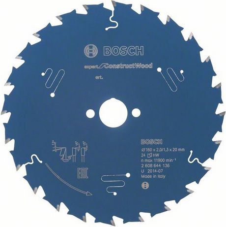 Bosch tarcza tnąca Expert for Construct Wood 160 x 20 x 2,0 mm, 24 2608644136