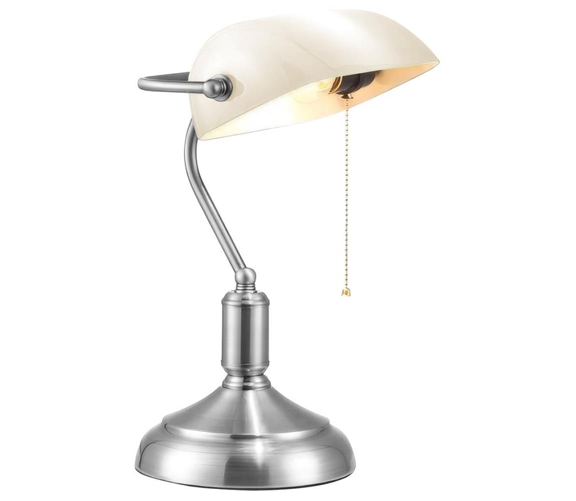 Brilagi - Lampa stołowa BANK OFFICE 1xE27/60W/230V chrom błyszcząca/biała