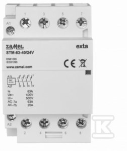 Stycznik modułowy instalacyjny 63A, 4xNO, 24V AC/DC STM-63-40/24V