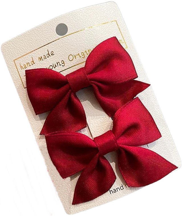 Spinki Do Włosów Kokardki Bordowe Kokarda Dla Dziewczynki Zestaw 2 Sztuki