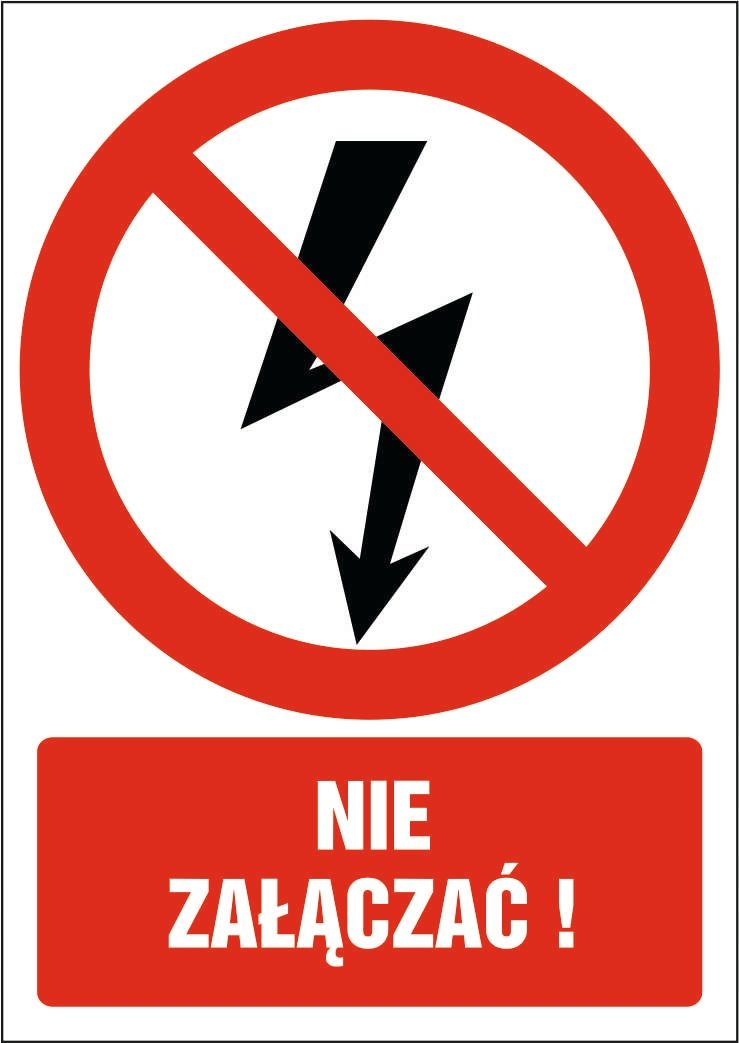Naklejka Nie załączać 30x42cm