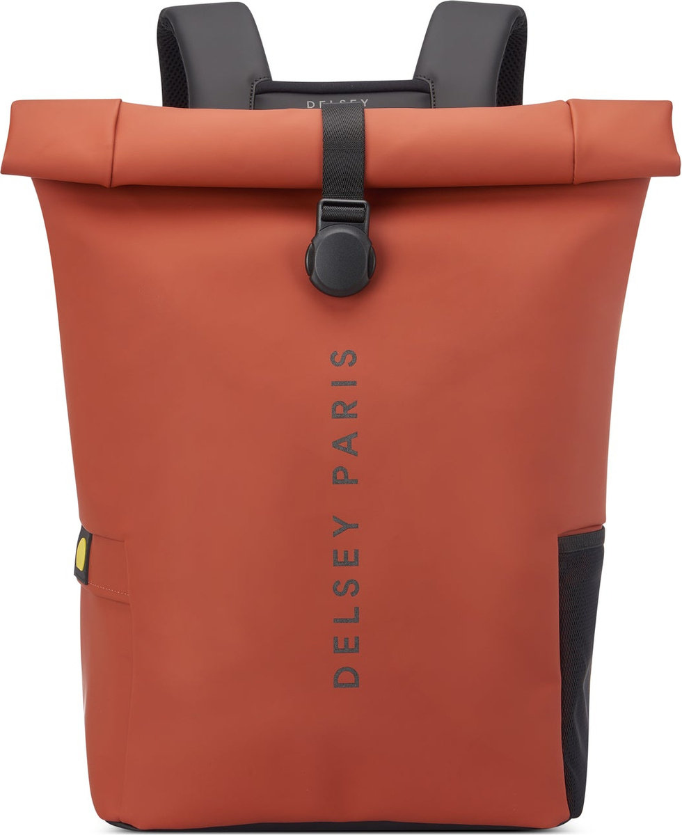 Plecak miejski jednokomorowy rolowany Delsey Turenne Ceglany